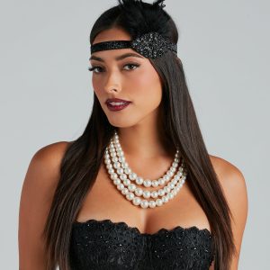 Dancing Diva Beaded Feather Headwrap