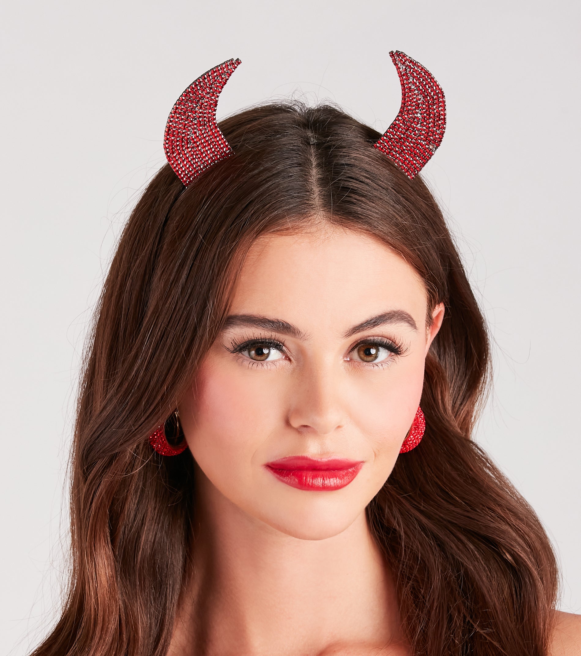 Devious Hottie Rhinestone Horn Headband - Image 2