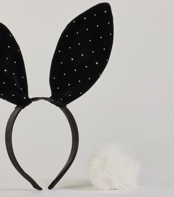 Vixen Bunny Velvet Rhinestone Ears And Tail Set - Image 3
