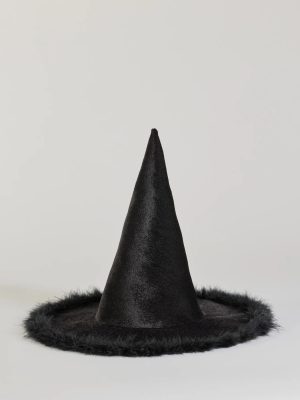 Spellbinding Beauty Velvet Marabou Witch Hat