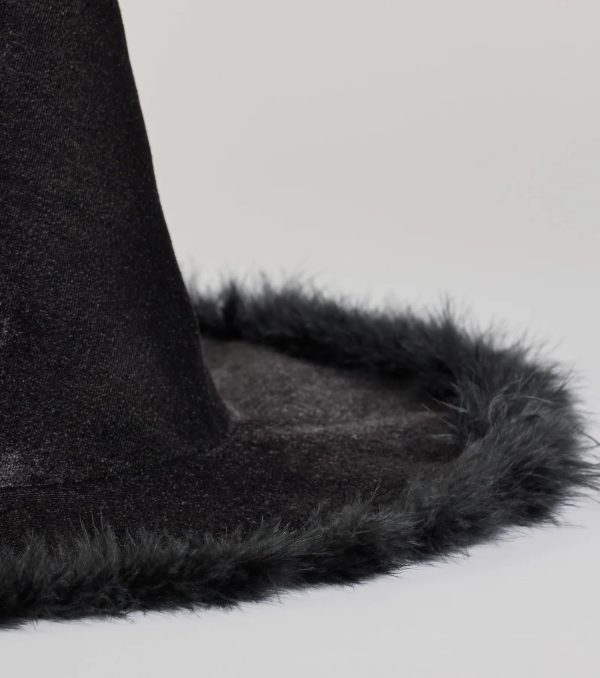 Spellbinding Beauty Velvet Marabou Witch Hat - Image 3