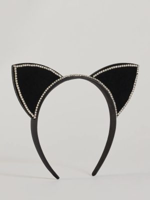 Feline Fatale Velvet Rhinestone Cat Ears