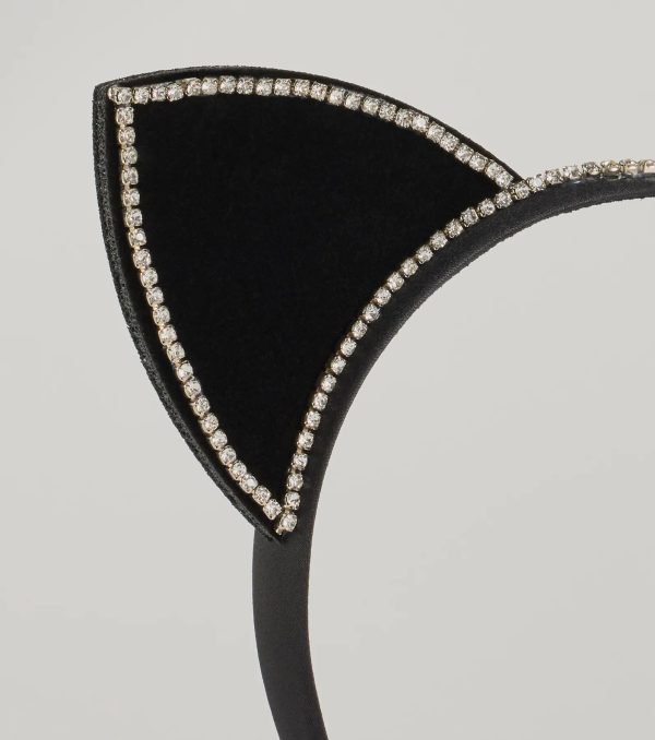 Feline Fatale Velvet Rhinestone Cat Ears - Image 3