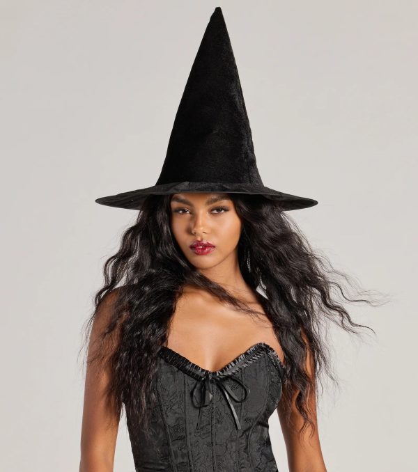 Bewitched Spellcaster Velvet Rhinestone Witch Hat - Image 3