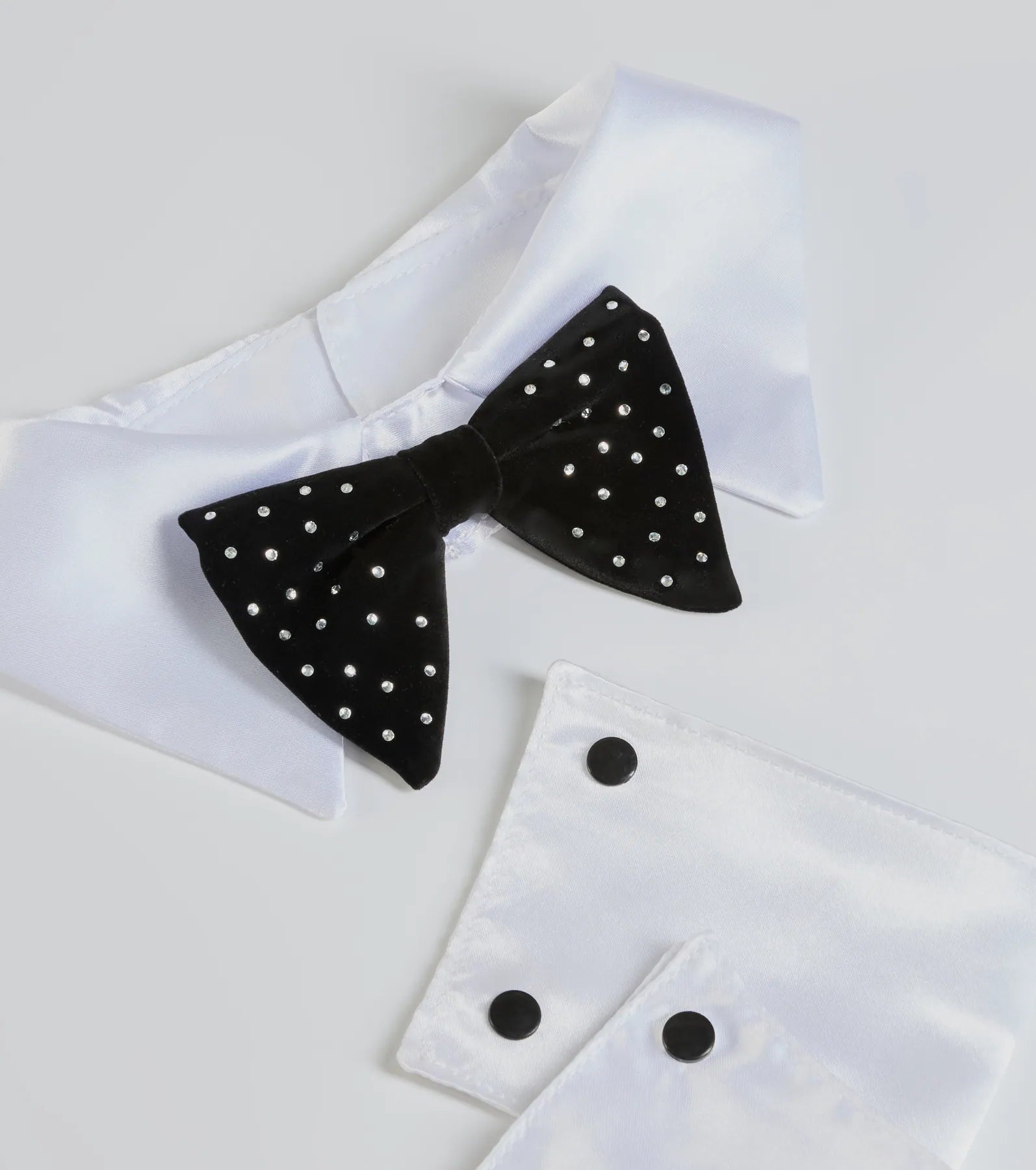 Bunny Babe Rhinestone Bowtie And Cuff Set - Image 2