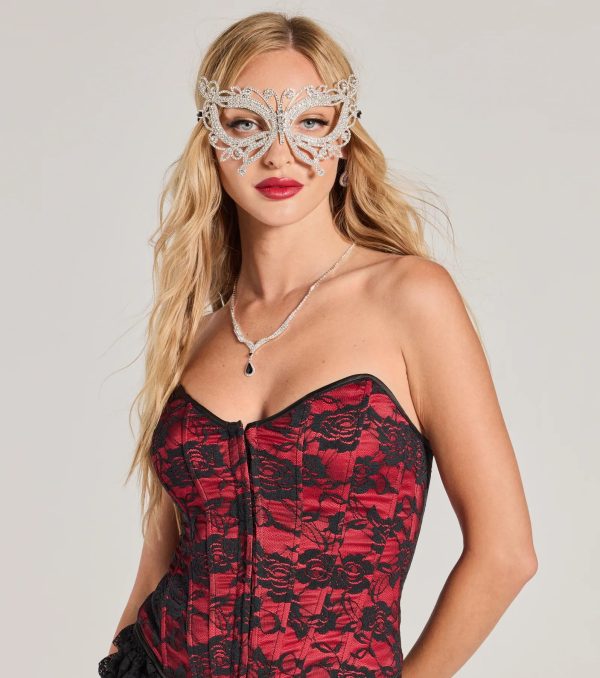 Rhinestone Butterfly Masquerade Mask - Image 3