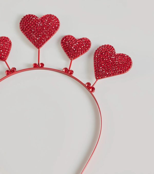 Cupid Cutie Rhinestone Heart Headband - Image 2