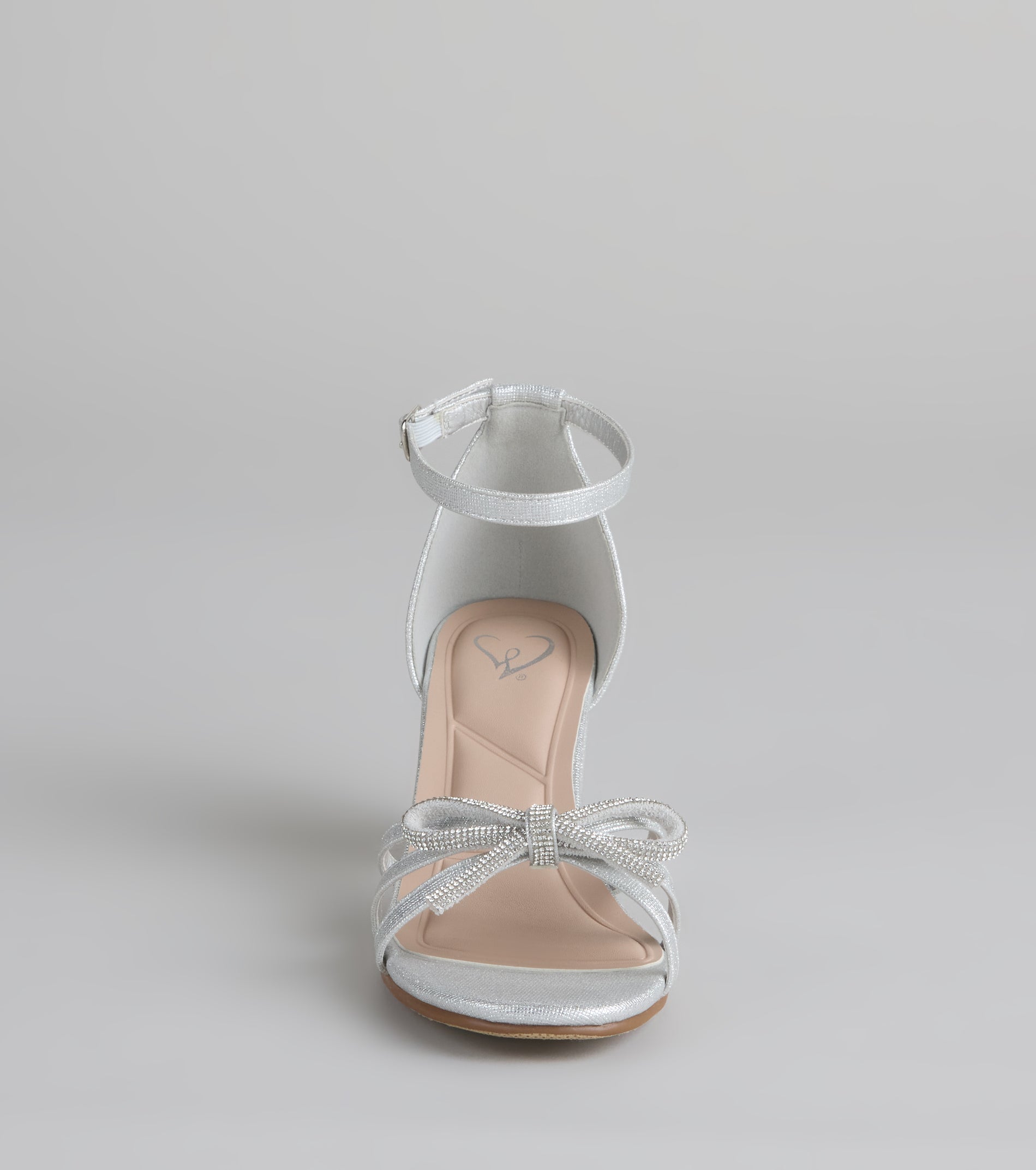 Starlit Glam Rhinestone Bow Glitter Block Heels - Image 3