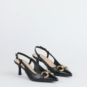 Trendy Buckle Slingback Stiletto Pumps