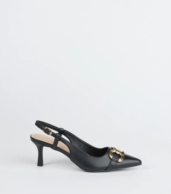Trendy Buckle Slingback Stiletto Pumps - Image 2