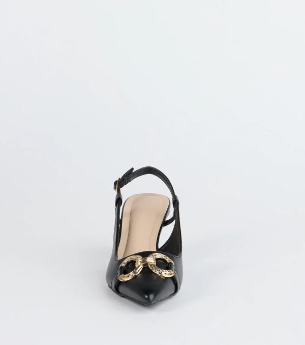 Trendy Buckle Slingback Stiletto Pumps - Image 3