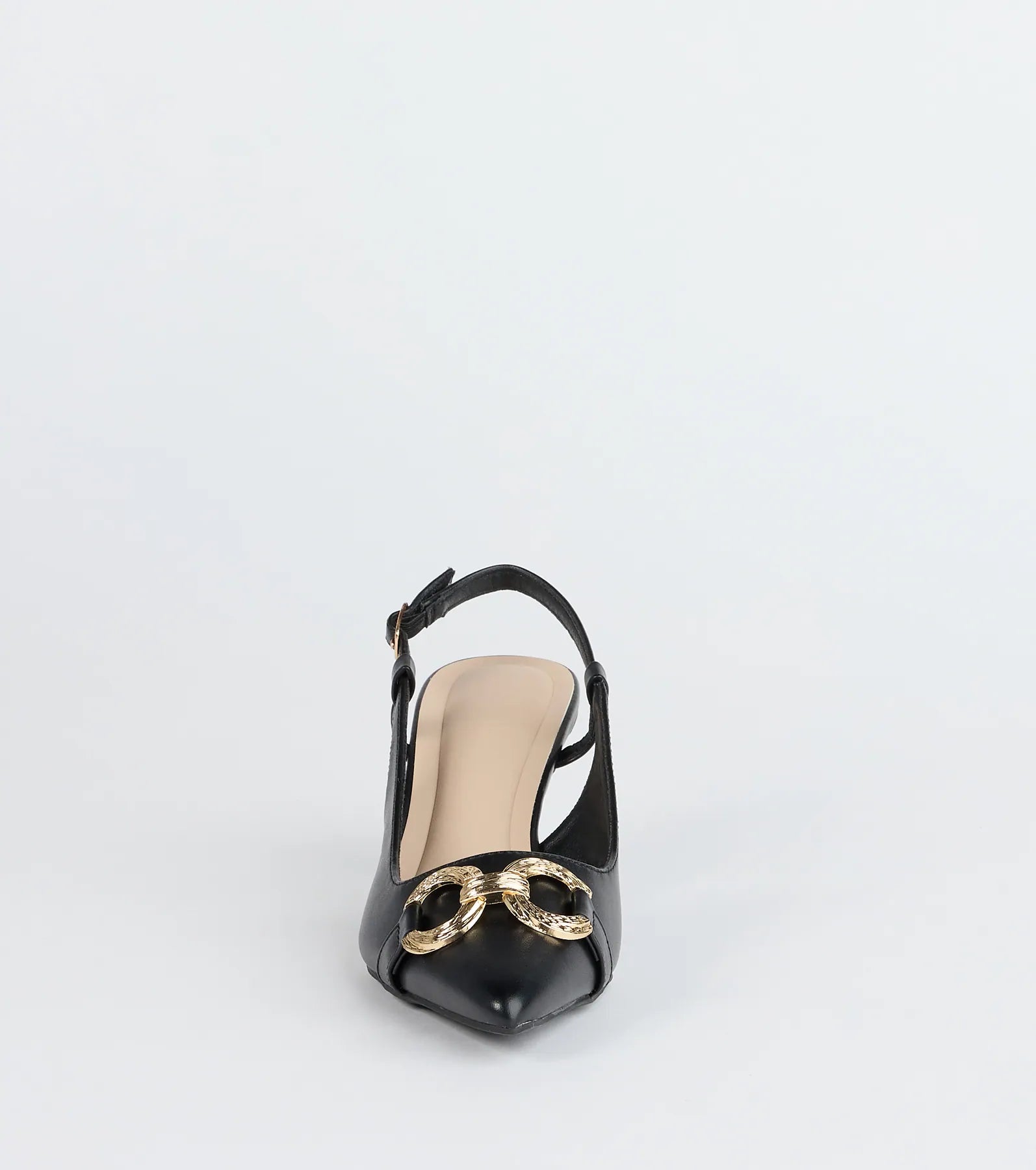 Trendy Buckle Slingback Stiletto Pumps - Image 3