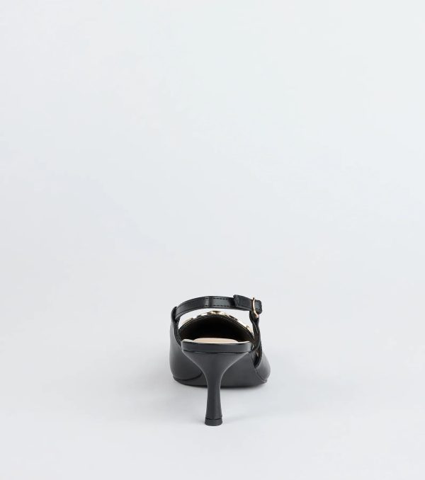 Trendy Buckle Slingback Stiletto Pumps - Image 4