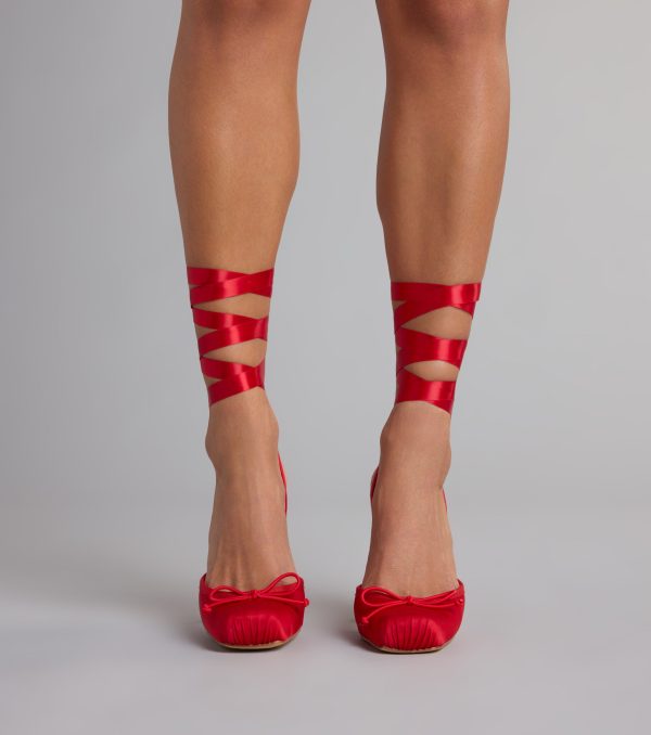 Tie It Up Satin Ballet Heels - Image 5