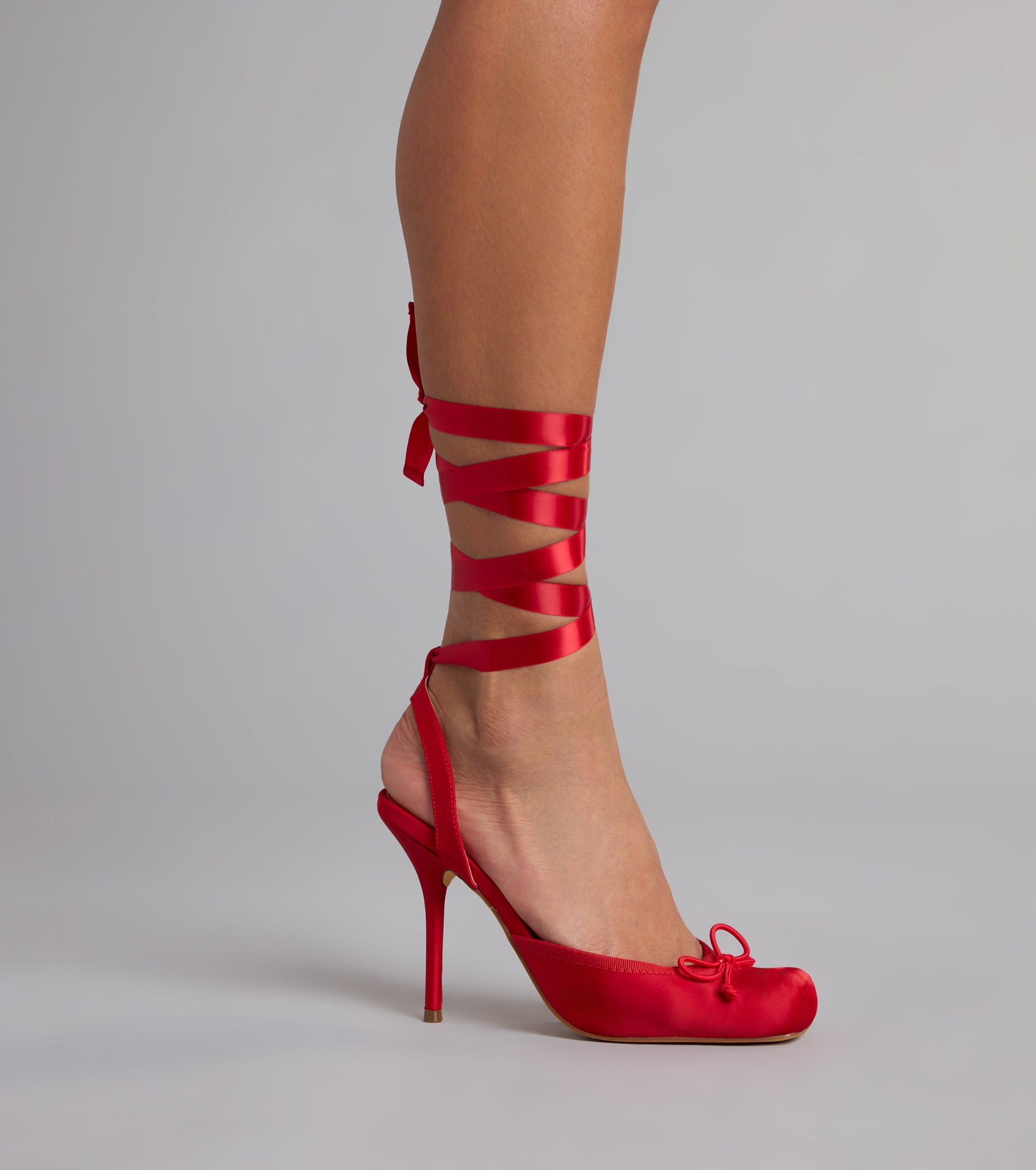 Tie It Up Satin Ballet Heels - Image 8