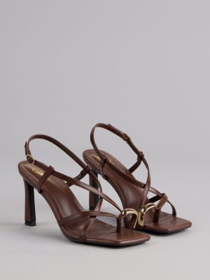 Luxe Minimalist Toe Ring Strappy Stiletto Heels