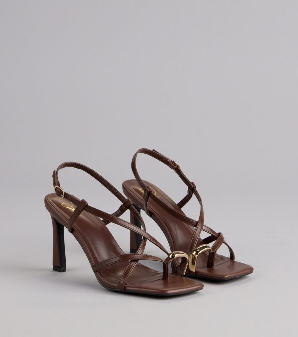 Luxe Minimalist Toe Ring Strappy Stiletto Heels