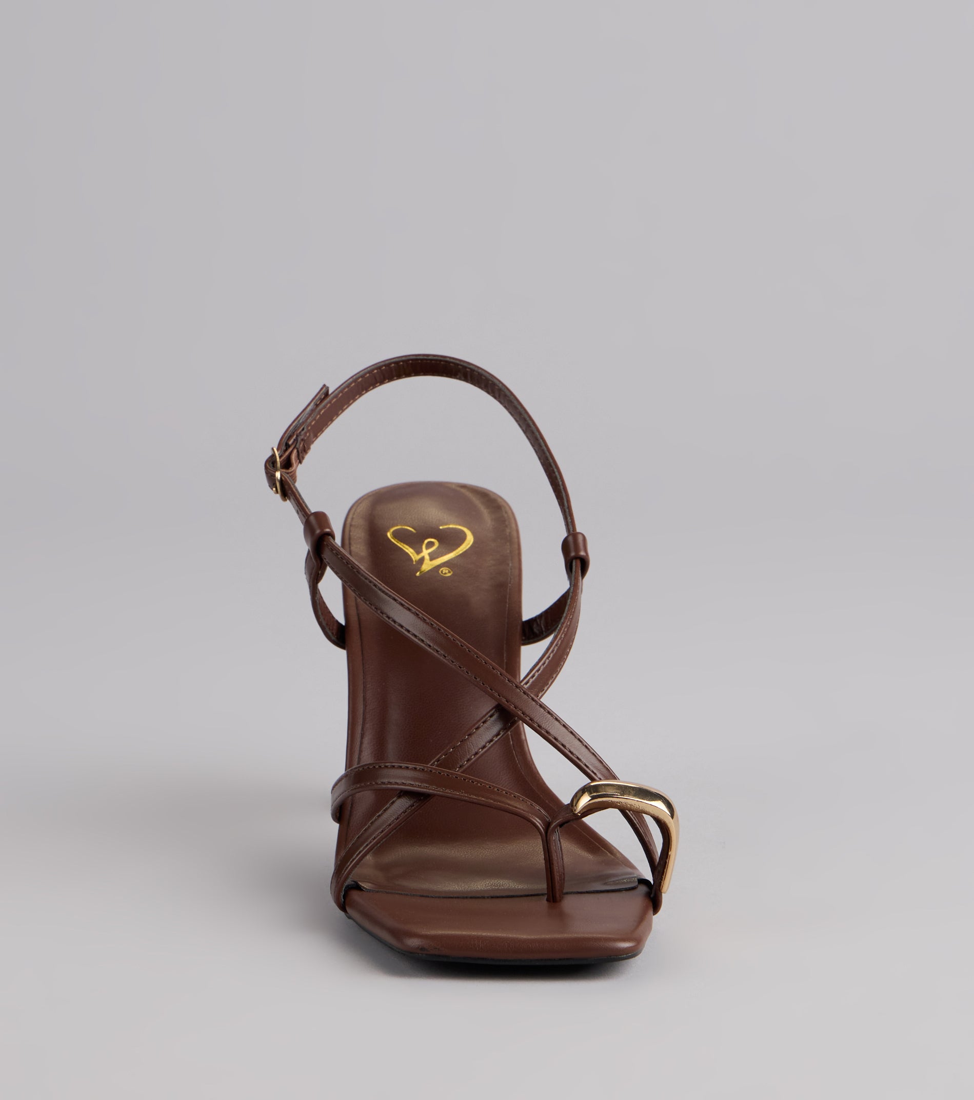 Luxe Minimalist Toe Ring Strappy Stiletto Heels - Image 3