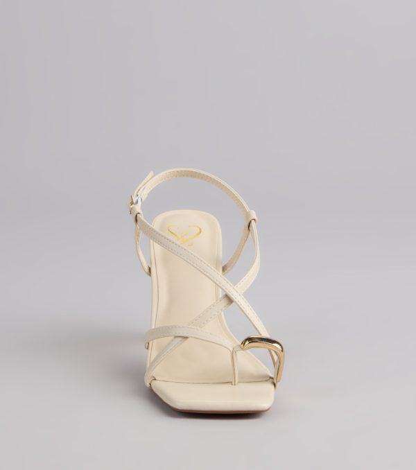 Luxe Minimalist Toe Ring Strappy Stiletto Heels - Image 7
