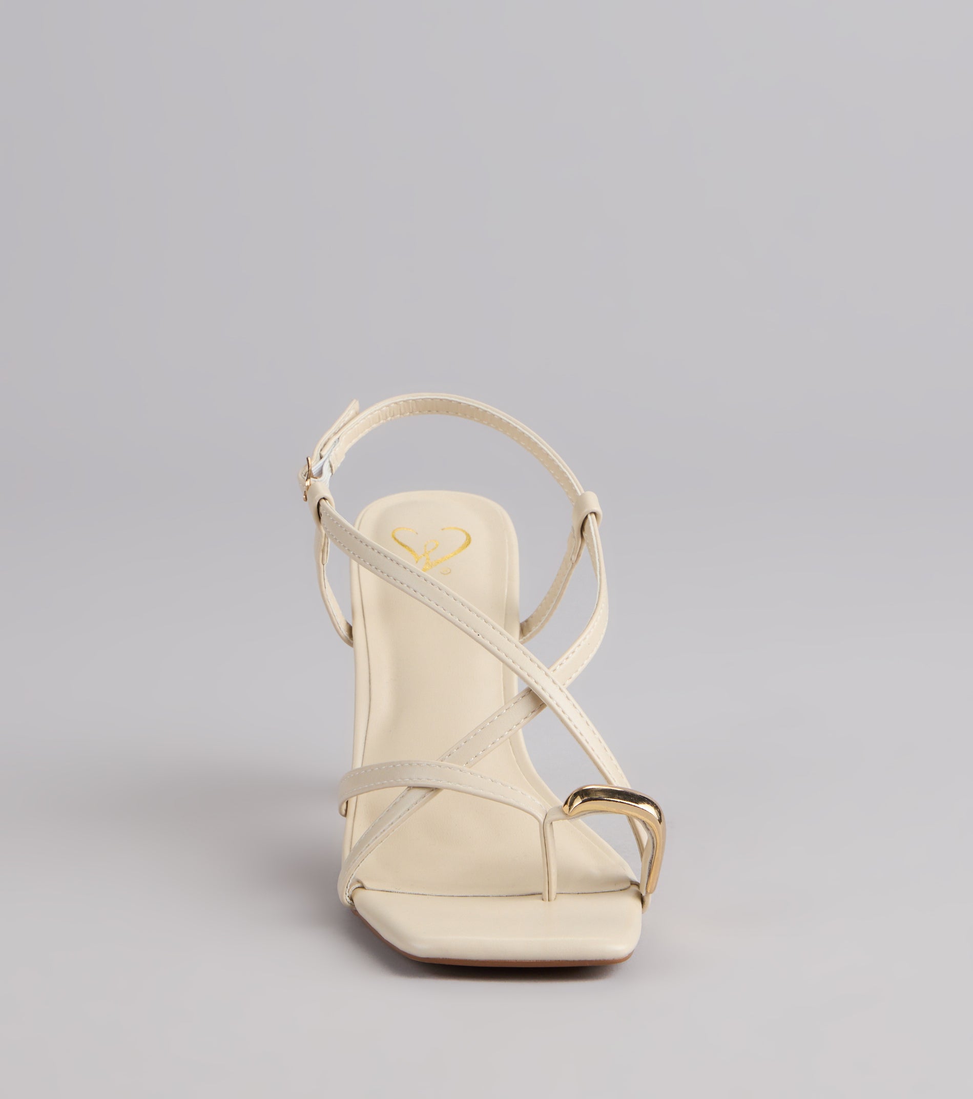 Luxe Minimalist Toe Ring Strappy Stiletto Heels - Image 7