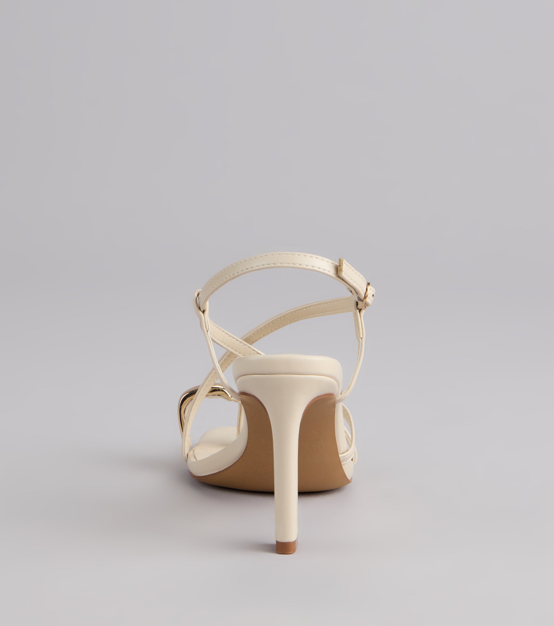 Luxe Minimalist Toe Ring Strappy Stiletto Heels - Image 8