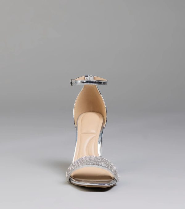 Bling On The Sparkle Rhinestone Metallic Block Heels - Image 3
