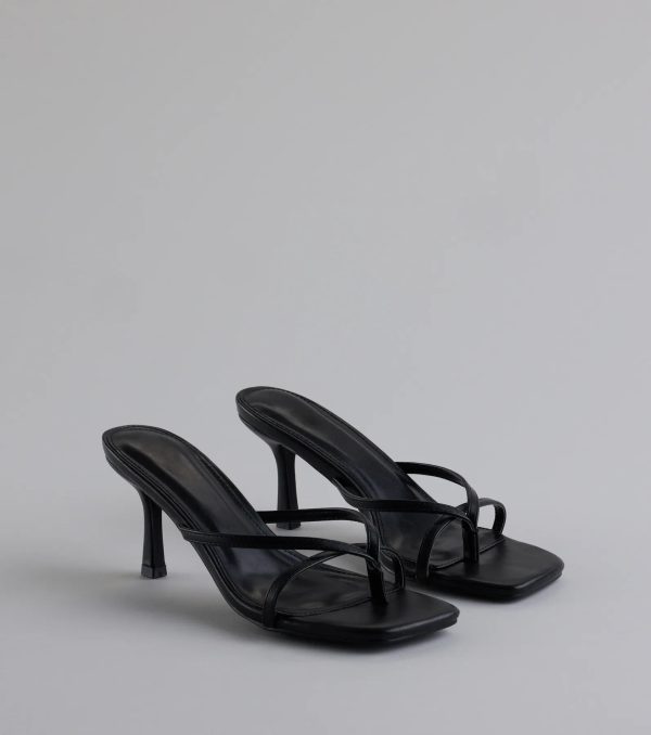 Out And About Strappy Thong Stiletto Mules - Image 5