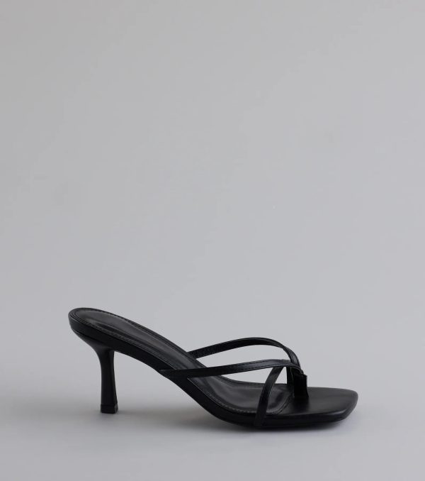 Out And About Strappy Thong Stiletto Mules - Image 6