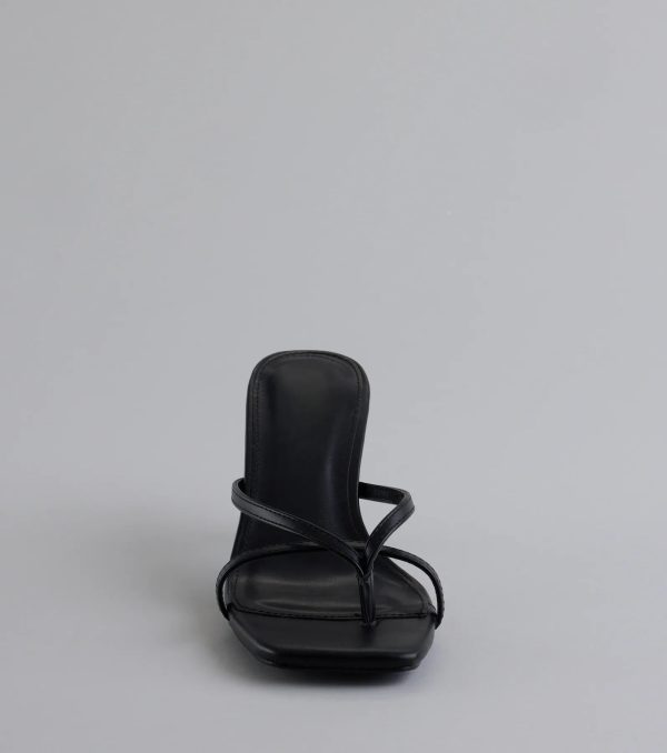 Out And About Strappy Thong Stiletto Mules - Image 7