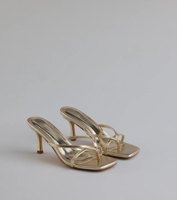 Out And About Strappy Thong Stiletto Mules - Image 9