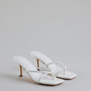 Out And About Strappy Thong Stiletto Mules