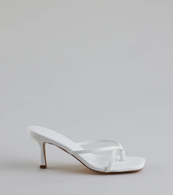 Out And About Strappy Thong Stiletto Mules - Image 2