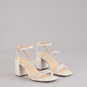 Chic And Polished Pearl Satin Block Heels