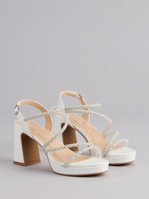 Shine On Pearl Rhinestone Heels