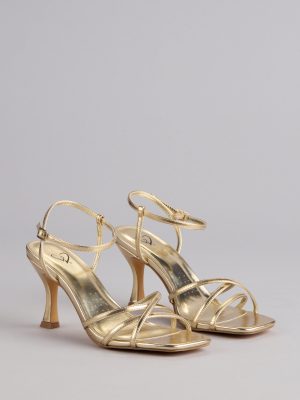 Shine Hour Metallic Strappy Stiletto Heels