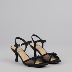 Flirty And Fancy Mesh Bow Kitten Heels