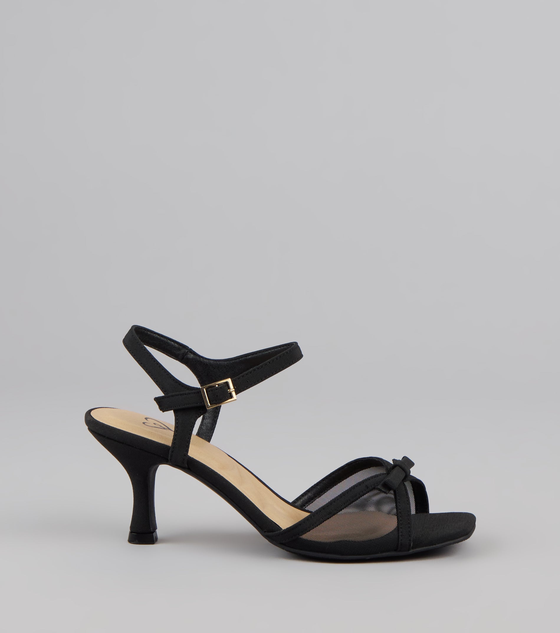 Flirty And Fancy Mesh Bow Kitten Heels - Image 2