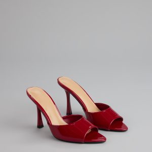 Gloss Point Patent Stiletto Mules