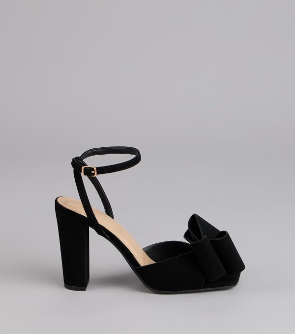 Make A Statement Bow Block Heels - Image 2