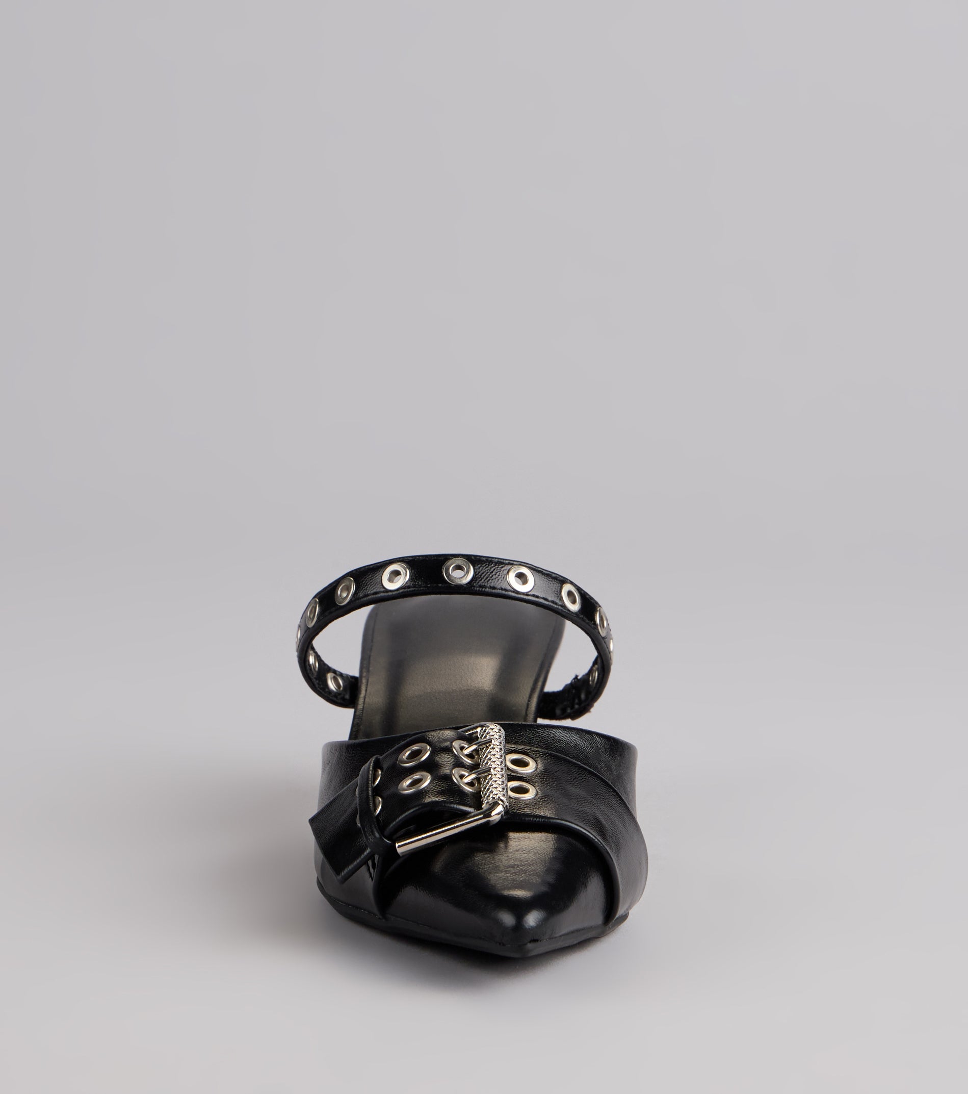 Rebel Chic Buckle Kitten Heels - Image 4