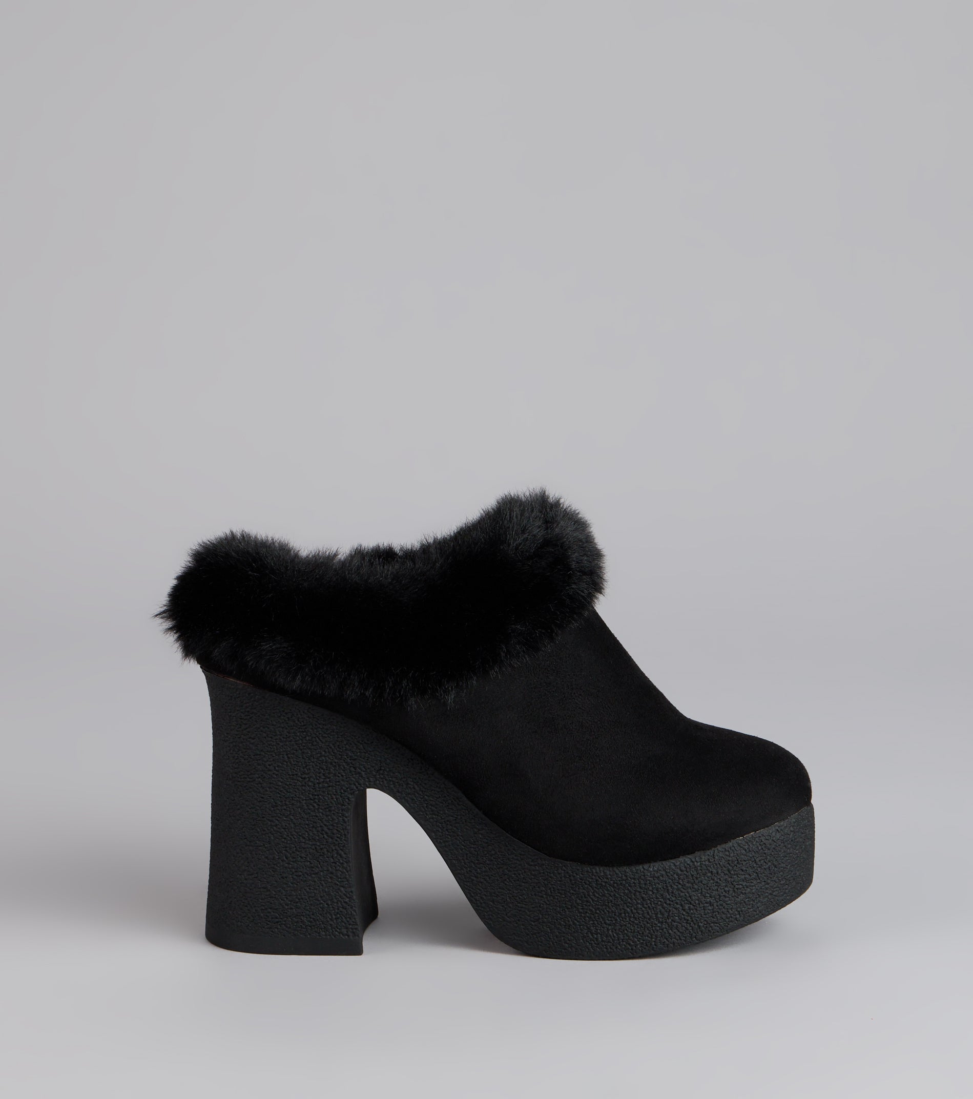 Fuzzy Feel Chunky Clog Mules - Image 2