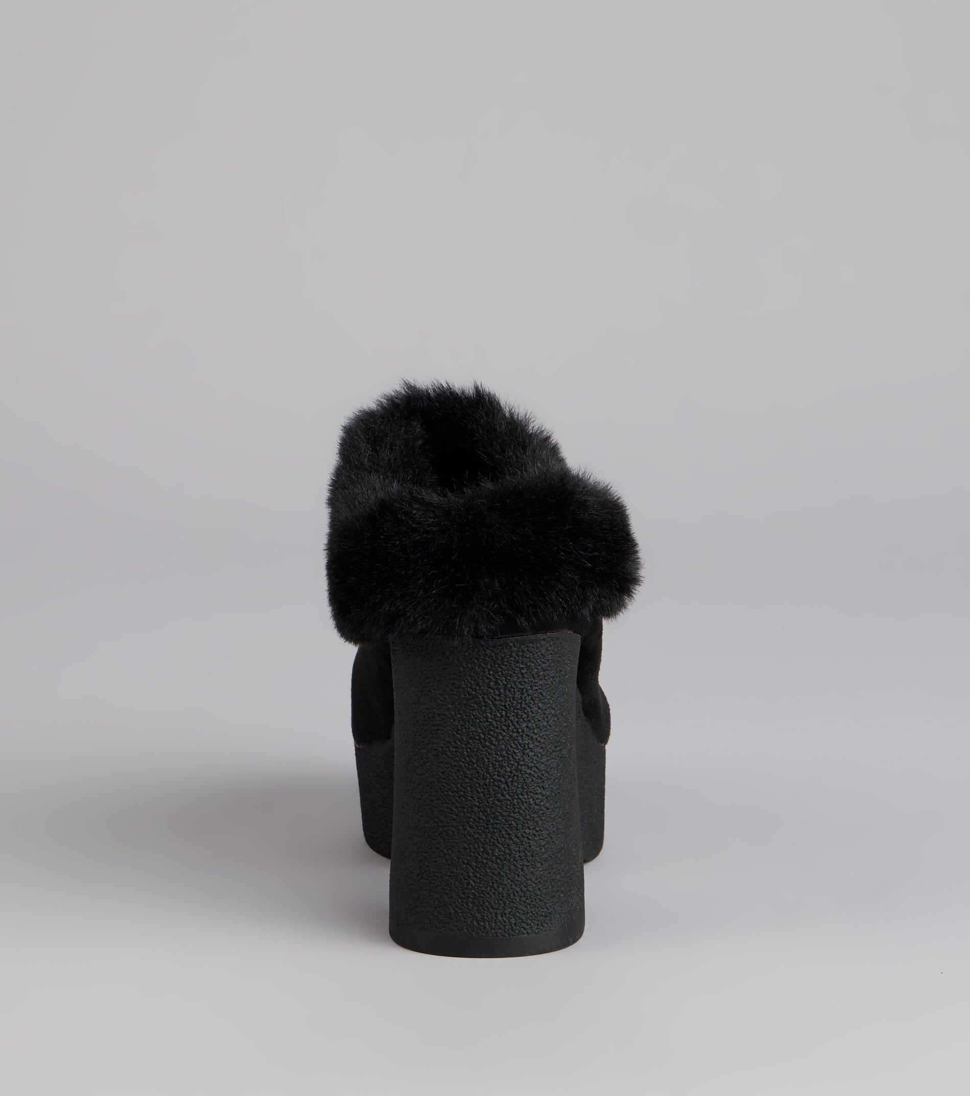 Fuzzy Feel Chunky Clog Mules - Image 4
