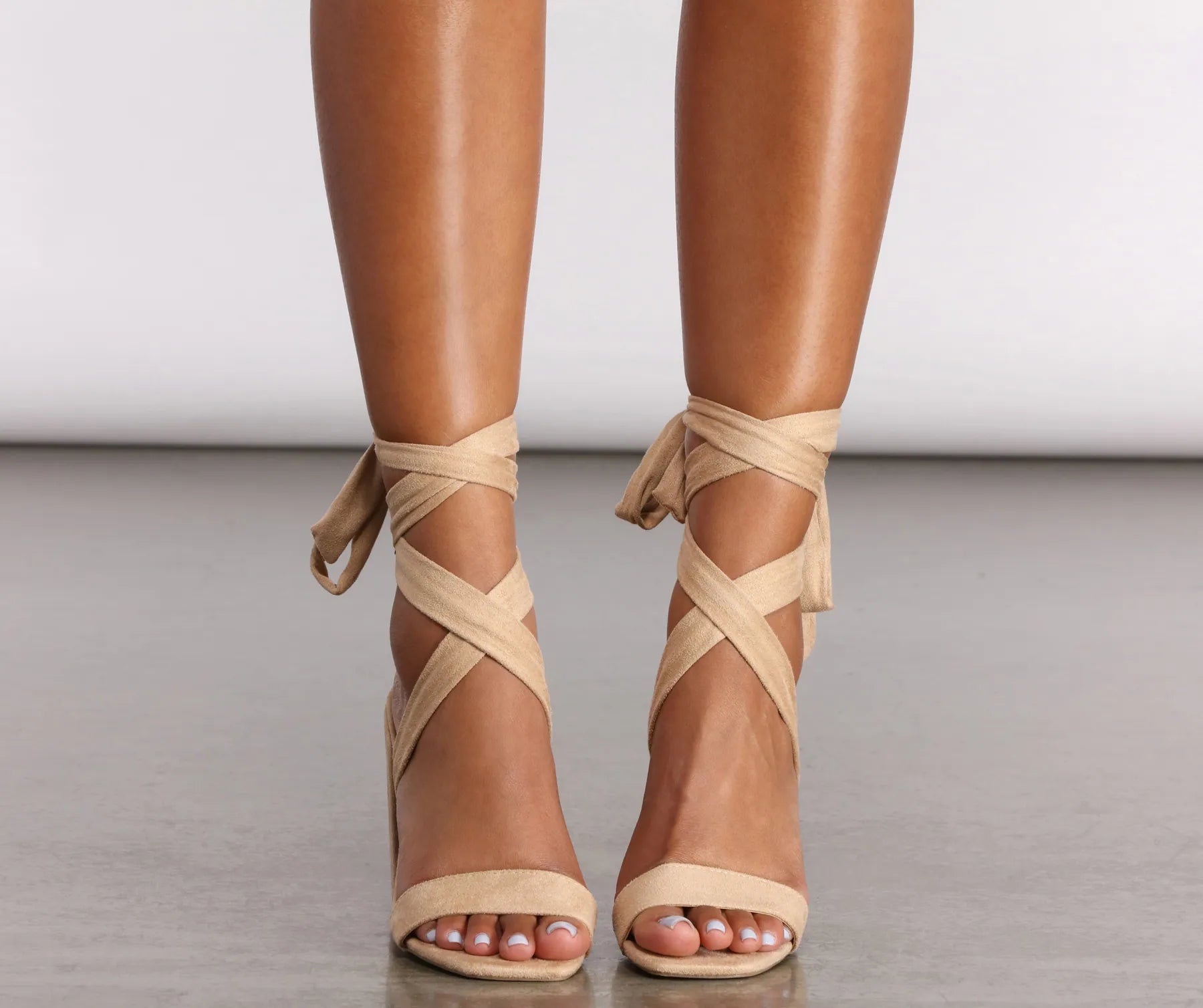 Basic Wrap Around Strap Block Heels - Image 5