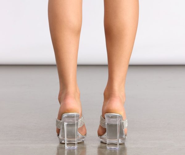 Glitz and Glamour Rhinestone Lucite Block Heels - Image 3