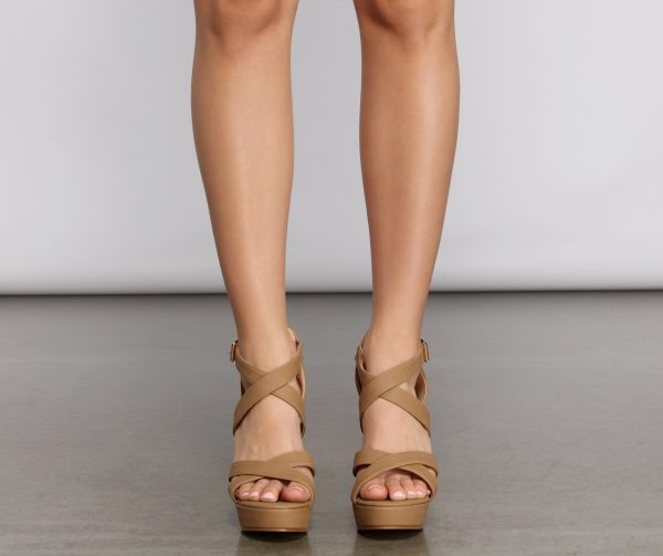 Luxe Criss Cross Nubuck Block Heels - Image 9