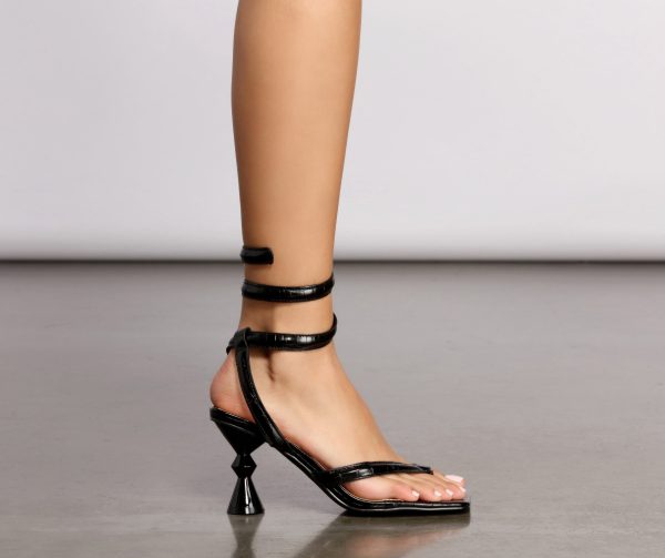 So Rare Faux Leather Diamond Block Heels - Image 3