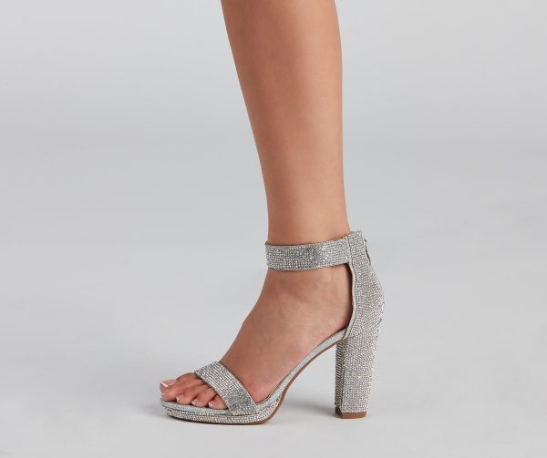 Rhinestone Radiance Block Heels - Image 3