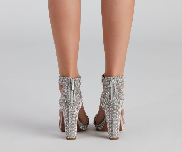 Rhinestone Radiance Block Heels - Image 4