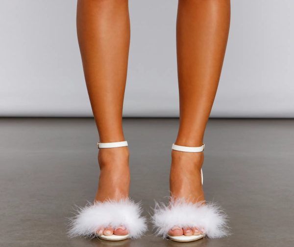 Glam It Up Marabou Block Heels - Image 5