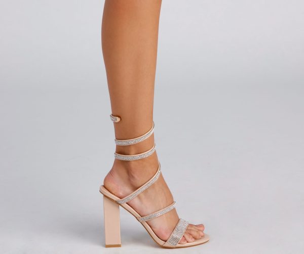 The Glam Life Rhinestone Block Heels - Image 3